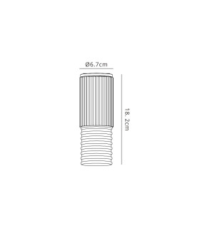 Springwater 6.7cm Ribbed Line Ceiling Horizontal Line Acrylic Shade 1 x GU10 IP54 Black/Clear/Frosted -2