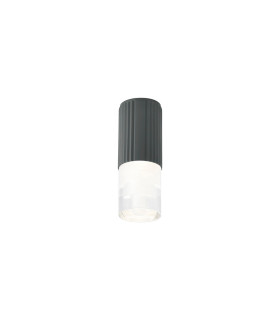 Springwater 6.7cm Ribbed Line Ceiling Tier Pattern Acrylic Shade 1 x GU10 IP54 Grey/Clear -1