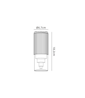 Springwater 6.7cm Ribbed Line Ceiling Tier Pattern Acrylic Shade 1 x GU10 IP54 Grey/Clear -2