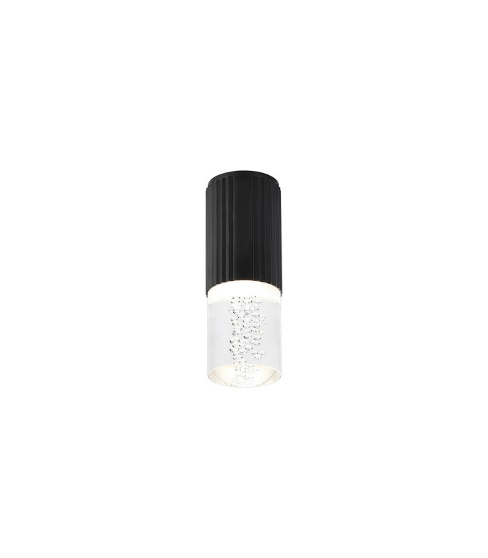 Springwater 6.7cm Ribbed Line Ceiling Bubble Acrylic Shade 1 x GU10 IP54 Black/Clear -1