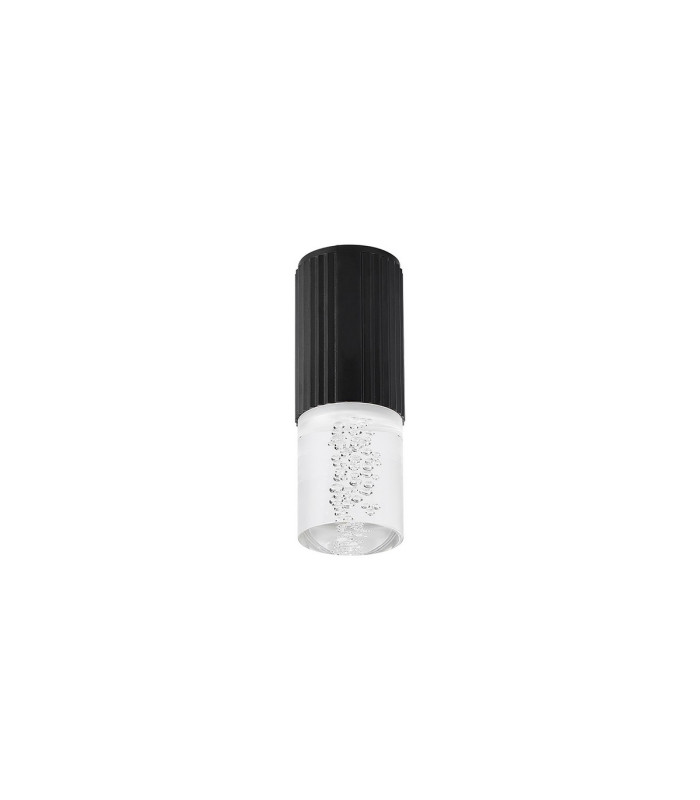Springwater 6.7cm Ribbed Line Ceiling Bubble Acrylic Shade 1 x GU10 IP54 Black/Clear -4