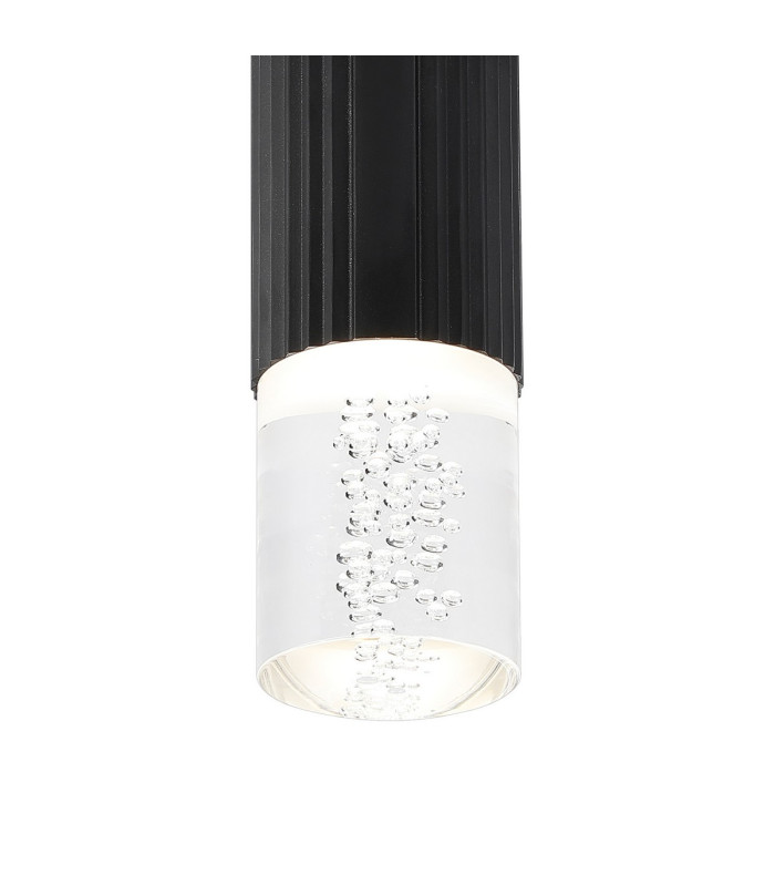 Springwater 6.7cm Ribbed Line Ceiling Bubble Acrylic Shade 1 x GU10 IP54 Black/Clear -6