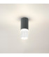 Springwater 6.7cm Ribbed Line Ceiling Bubble Acrylic Shade 1 x GU10 IP54 Grey/Clear -3