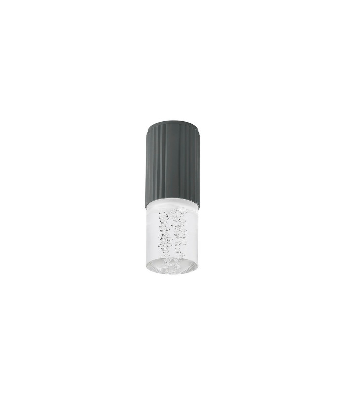 Springwater 6.7cm Ribbed Line Ceiling Bubble Acrylic Shade 1 x GU10 IP54 Grey/Clear -4