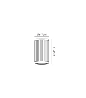 Springwater 6.7cm Ribbed Line Ceiling Shallow Acrylic Shade 1 x GU10 IP54 Black/Clear/Frosted -2