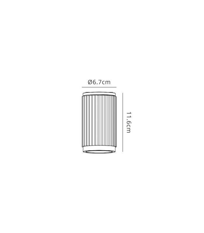 Springwater 6.7cm Ribbed Line Ceiling Shallow Acrylic Shade 1 x GU10 IP54 Black/Clear/Frosted -2