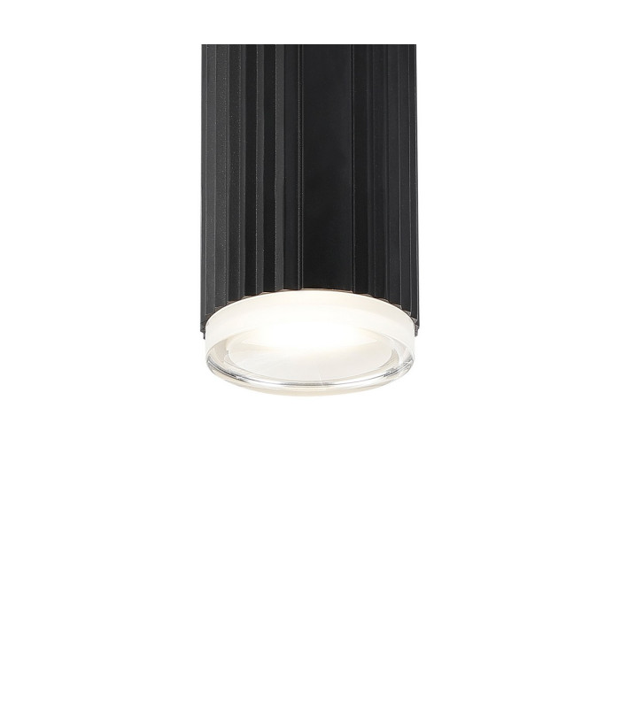 Springwater 6.7cm Ribbed Line Ceiling Shallow Acrylic Shade 1 x GU10 IP54 Black/Clear/Frosted -6