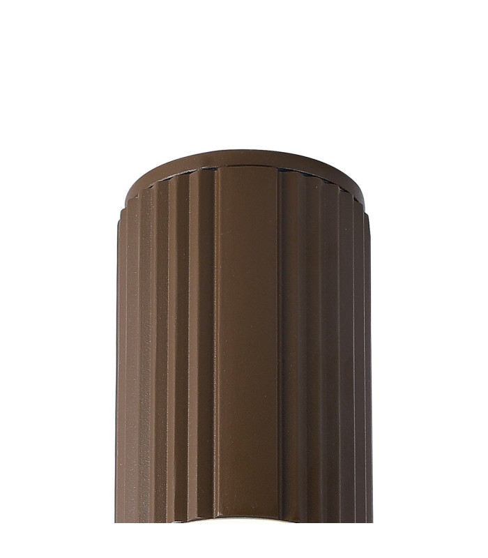 Springwater 6.7cm Ribbed Line Ceiling Shallow Acrylic Shade 1 x GU10 IP54 Dark Brown/Clear/Frosted -5