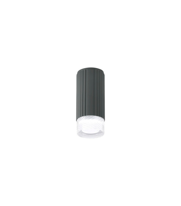 Springwater 6.7cm Ribbed Line Ceiling Short Diagonal Pattern Acrylic Shade 1 x GU10 IP54 Grey/Clear/Frosted -4