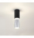 Springwater 6.7cm Ribbed Line Ceiling Tall Diagonal Pattern Acrylic Shade 1 x GU10 IP54 Black/Clear/Frosted -3