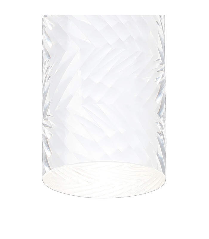 Springwater 6.7cm Ribbed Line Ceiling Tall Diagonal Pattern Acrylic Shade 1 x GU10 IP54 Black/Clear/Frosted -6