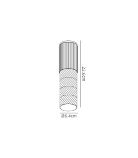 Springwater 6.7cm Ribbed Line Ceiling Tall Diagonal Pattern Acrylic Shade 1 x GU10 IP54 Dark Brown/Clear/Frosted -2