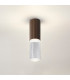 Springwater 6.7cm Ribbed Line Ceiling Tall Diagonal Pattern Acrylic Shade 1 x GU10 IP54 Dark Brown/Clear/Frosted -3