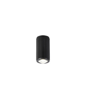 Springwater 6.7cm Ribbed Line Ceiling Dome Acrylic Shade 1 x GU10 IP54 Black/Clear/Frosted -1