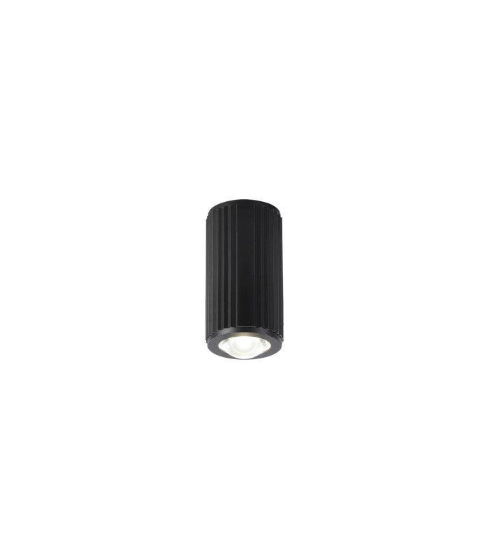 Springwater 6.7cm Ribbed Line Ceiling Dome Acrylic Shade 1 x GU10 IP54 Black/Clear/Frosted -1