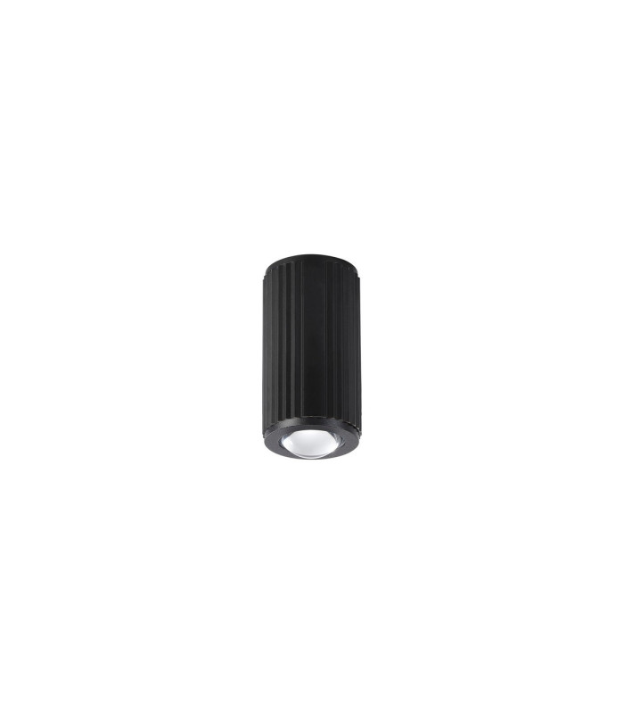 Springwater 6.7cm Ribbed Line Ceiling Dome Acrylic Shade 1 x GU10 IP54 Black/Clear/Frosted -4
