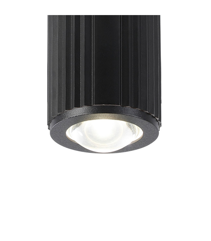 Springwater 6.7cm Ribbed Line Ceiling Dome Acrylic Shade 1 x GU10 IP54 Black/Clear/Frosted -6