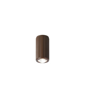 Springwater 6.7cm Ribbed Line Ceiling Dome Acrylic Shade 1 x GU10 IP54 Dark Brown/Clear/Frosted -1