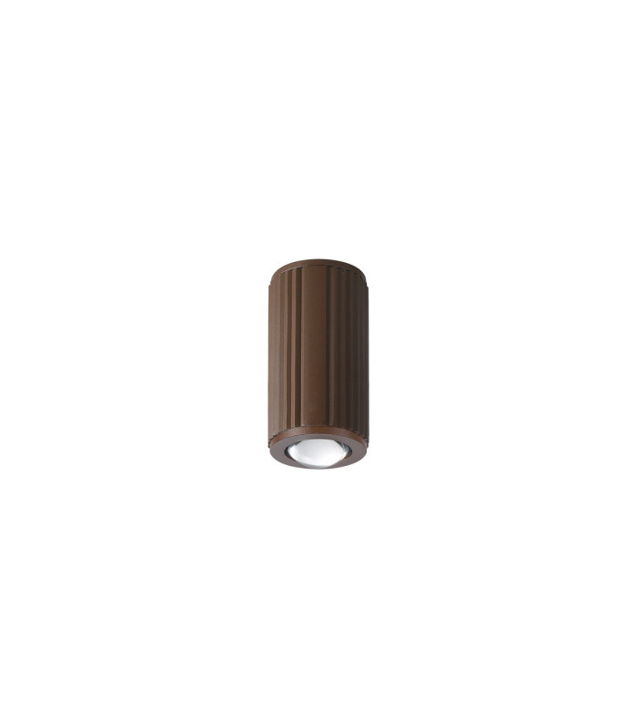 Springwater 6.7cm Ribbed Line Ceiling Dome Acrylic Shade 1 x GU10 IP54 Dark Brown/Clear/Frosted -4