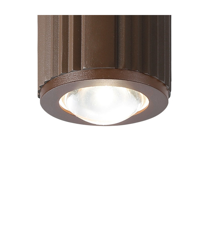 Springwater 6.7cm Ribbed Line Ceiling Dome Acrylic Shade 1 x GU10 IP54 Dark Brown/Clear/Frosted -6