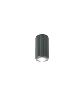 Springwater 6.7cm Ribbed Line Ceiling Dome Acrylic Shade 1 x GU10 IP54 Grey/Clear/Frosted -1