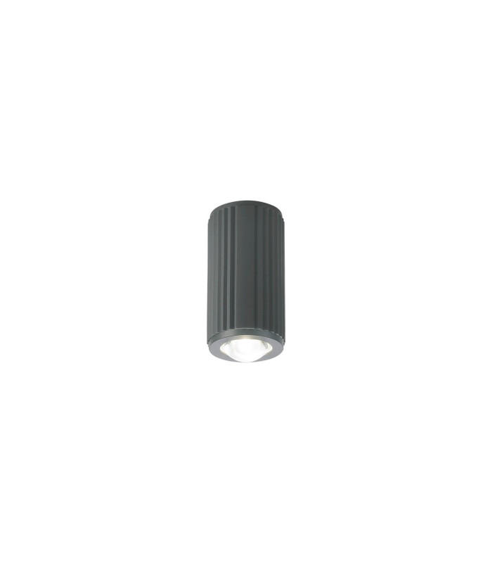 Springwater 6.7cm Ribbed Line Ceiling Dome Acrylic Shade 1 x GU10 IP54 Grey/Clear/Frosted -1