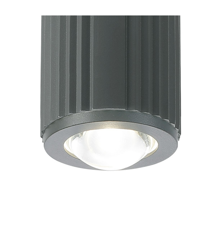 Springwater 6.7cm Ribbed Line Ceiling Dome Acrylic Shade 1 x GU10 IP54 Grey/Clear/Frosted -6
