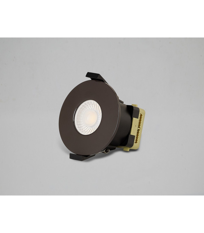 Canajoharie 8W Dimmable CCT LED Fire Rated Downlight Dark Brown Fascia IP65 DRIVER INC.-11