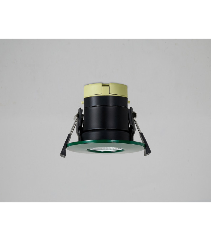 Canajoharie 8W Dimmable CCT LED Fire Rated Downlight Dark Green Fascia IP65 DRIVER INC.-12