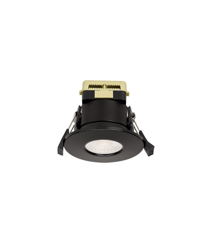 Canajoharie 8W Dimmable CCT LED Fire Rated Downlight Gloss Black Fascia IP65 DRIVER INC.-1