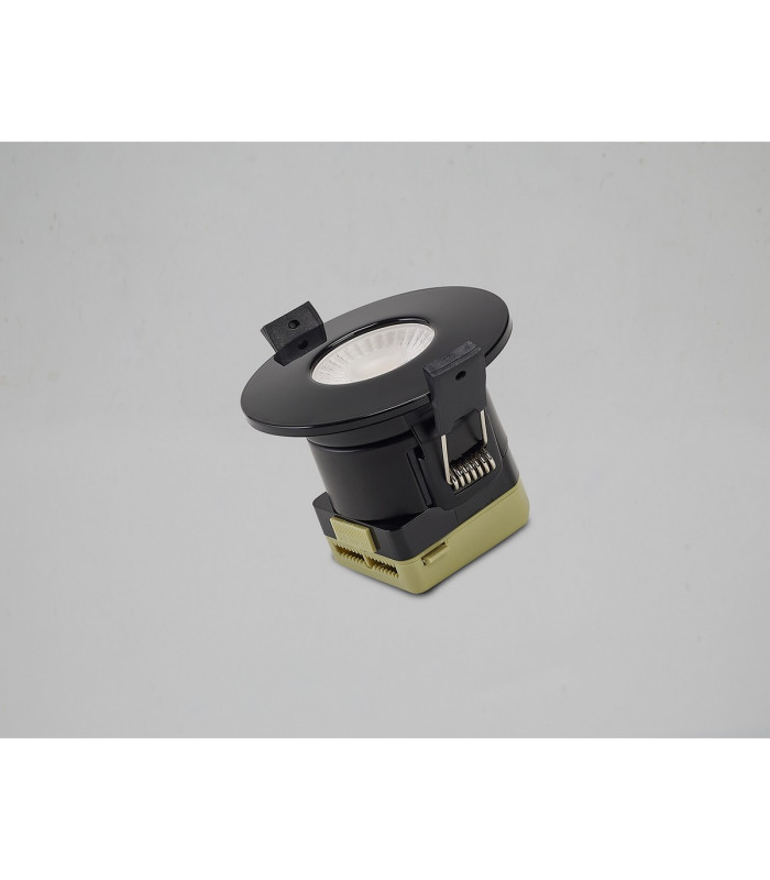 Canajoharie 8W Dimmable CCT LED Fire Rated Downlight Gloss Black Fascia IP65 DRIVER INC.-8
