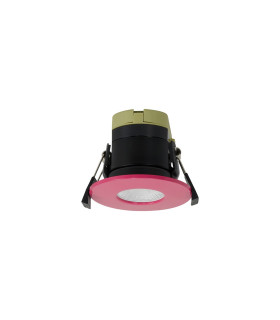 Canajoharie 8W Dimmable CCT LED Fire Rated Downlight Pink Fascia IP65 DRIVER INC.-1