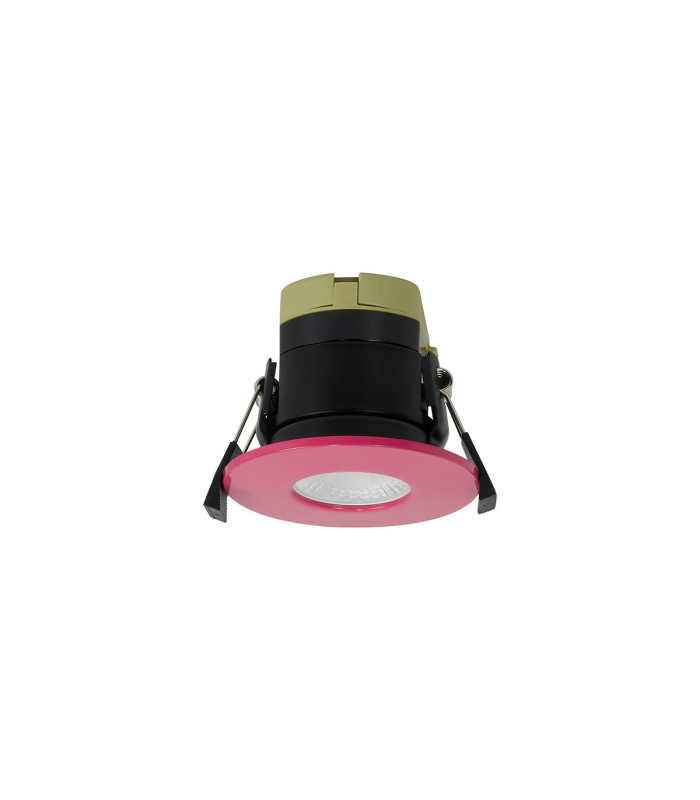 Canajoharie 8W Dimmable CCT LED Fire Rated Downlight Pink Fascia IP65 DRIVER INC.-1