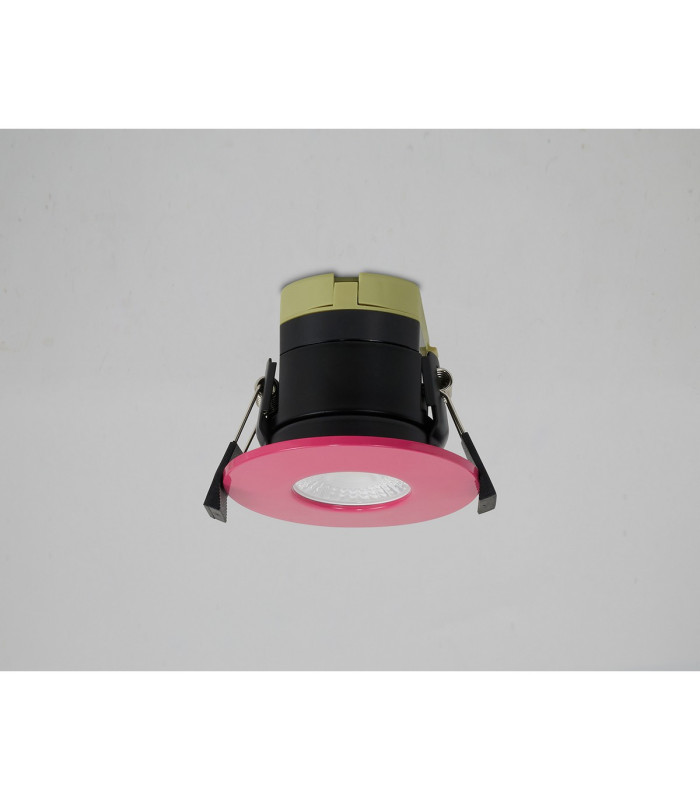 Canajoharie 8W Dimmable CCT LED Fire Rated Downlight Pink Fascia IP65 DRIVER INC.-3