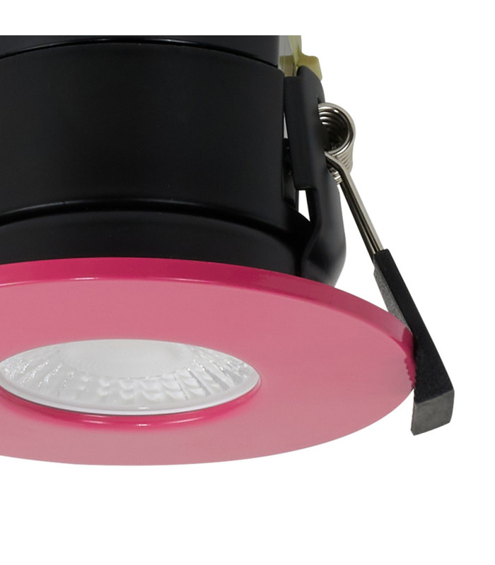 Canajoharie 8W Dimmable CCT LED Fire Rated Downlight Pink Fascia IP65 DRIVER INC.-6