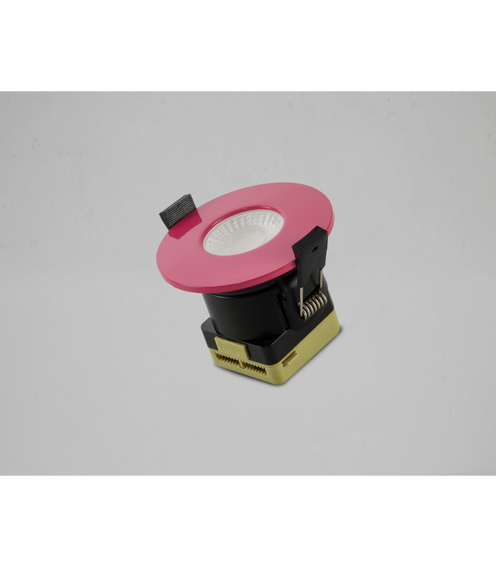 Canajoharie 8W Dimmable CCT LED Fire Rated Downlight Pink Fascia IP65 DRIVER INC.-10