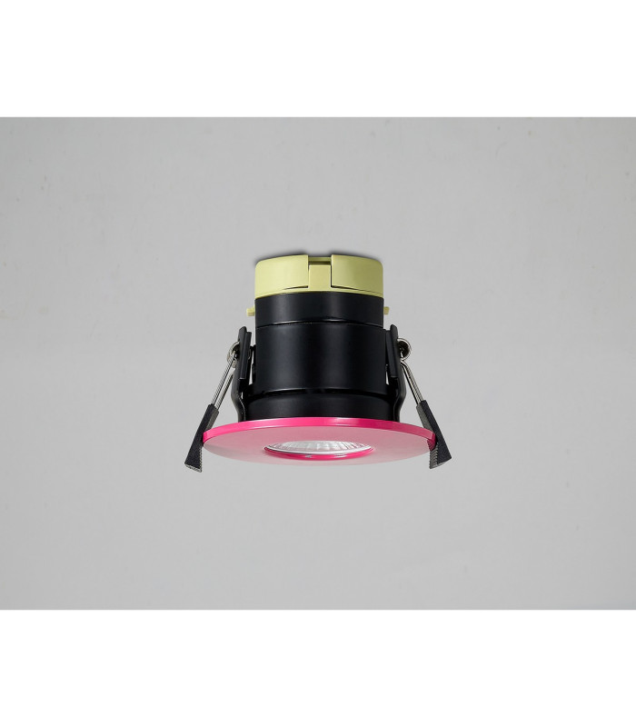 Canajoharie 8W Dimmable CCT LED Fire Rated Downlight Pink Fascia IP65 DRIVER INC.-12