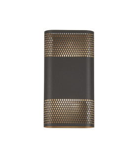 Waterloo Wall Lamp 160 x 305mm Mesh Oval Pattern Shade 2 x 6.5W LED 3000K 900lm IP65 Anthracite -1