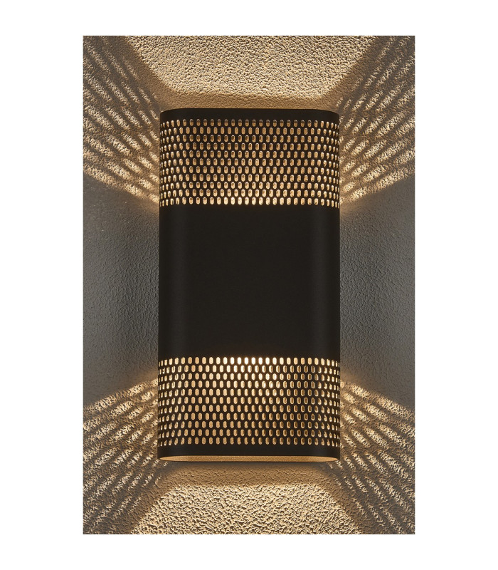 Waterloo Wall Lamp 160 x 305mm Mesh Oval Pattern Shade 2 x 6.5W LED 3000K 900lm IP65 Anthracite -3