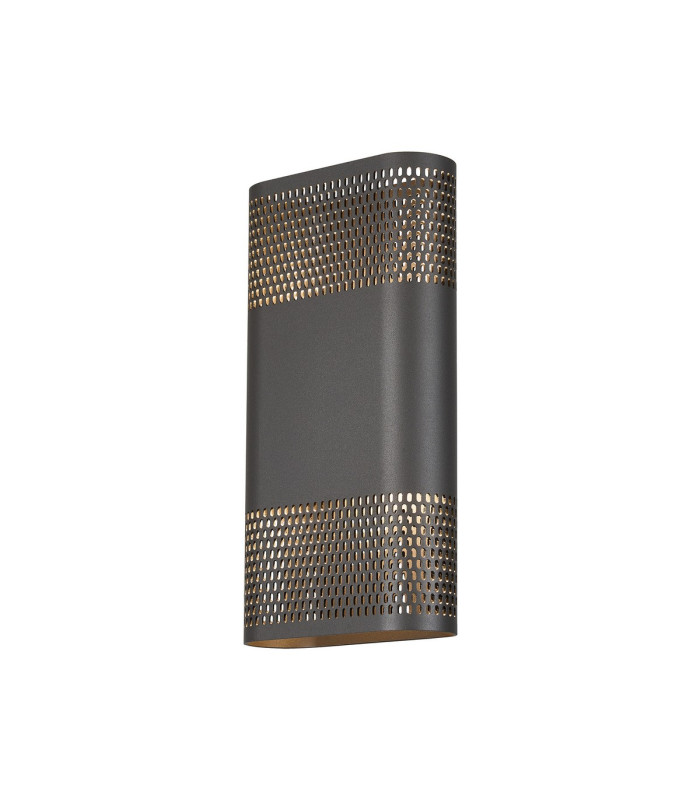 Waterloo Wall Lamp 160 x 305mm Mesh Oval Pattern Shade 2 x 6.5W LED 3000K 900lm IP65 Anthracite -5