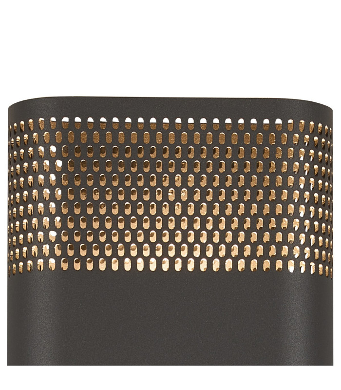 Waterloo Wall Lamp 160 x 305mm Mesh Oval Pattern Shade 2 x 6.5W LED 3000K 900lm IP65 Anthracite -7