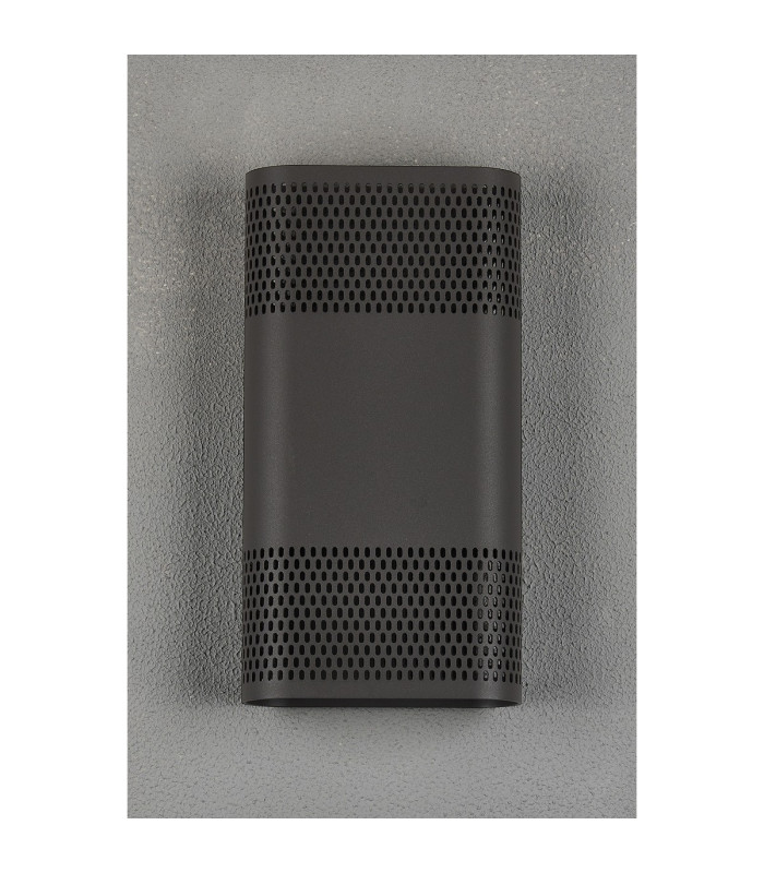 Waterloo Wall Lamp 160 x 305mm Mesh Oval Pattern Shade 2 x 6.5W LED 3000K 900lm IP65 Anthracite -10