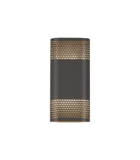 Waterloo Wall Lamp 125 x 260mm Mesh Oval Pattern Shade 2 x 6.5W LED 3000K 900lm IP65 Anthracite -1