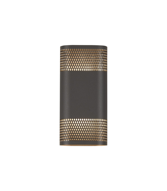 Waterloo Wall Lamp 125 x 260mm Mesh Oval Pattern Shade 2 x 6.5W LED 3000K 900lm IP65 Anthracite -1
