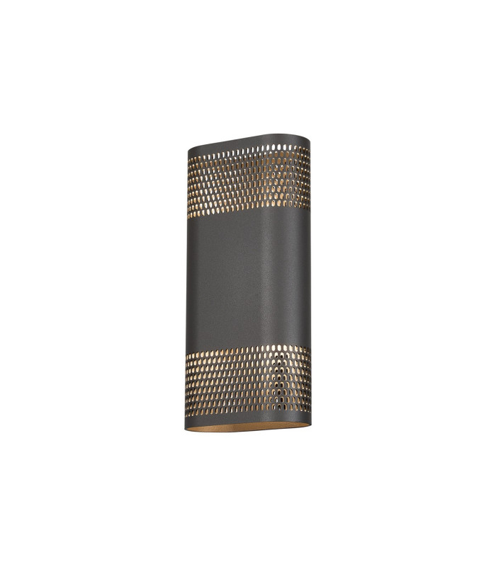 Waterloo Wall Lamp 125 x 260mm Mesh Oval Pattern Shade 2 x 6.5W LED 3000K 900lm IP65 Anthracite -4