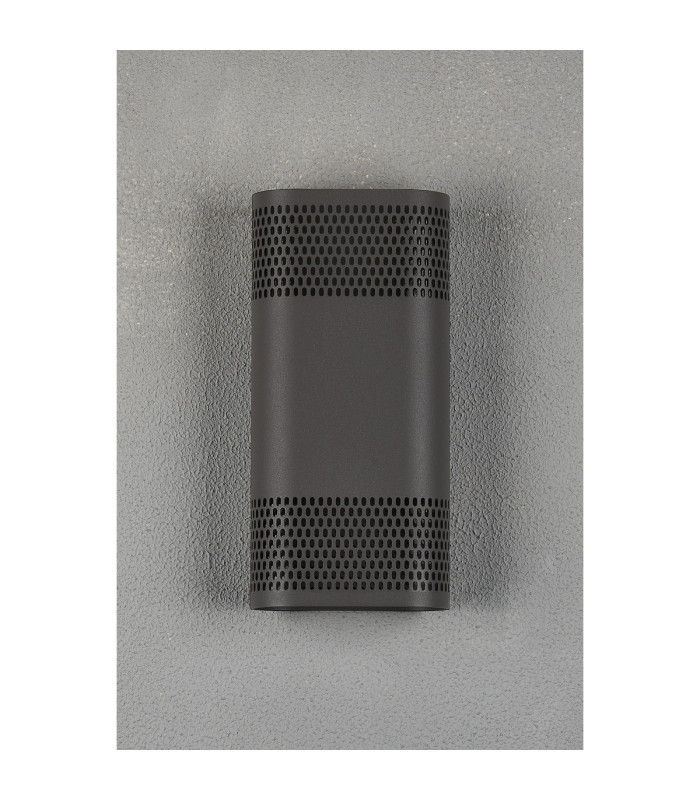 Waterloo Wall Lamp 125 x 260mm Mesh Oval Pattern Shade 2 x 6.5W LED 3000K 900lm IP65 Anthracite -9