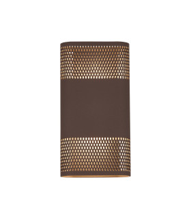 Waterloo Wall Lamp 160 x 305mm Mesh Oval Pattern Shade 2 x 6.5W LED 3000K 900lm IP65 Cacao -1