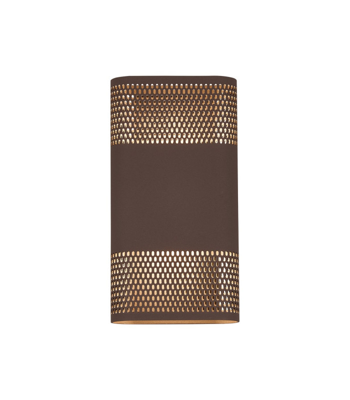Waterloo Wall Lamp 160 x 305mm Mesh Oval Pattern Shade 2 x 6.5W LED 3000K 900lm IP65 Cacao -1