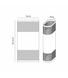 Waterloo Wall Lamp 160 x 305mm Mesh Oval Pattern Shade 2 x 6.5W LED 3000K 900lm IP65 Cacao -2