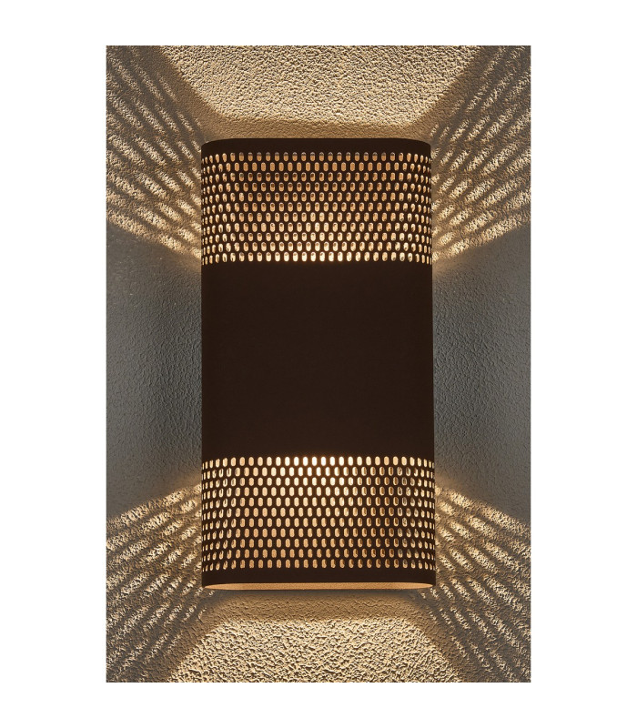 Waterloo Wall Lamp 160 x 305mm Mesh Oval Pattern Shade 2 x 6.5W LED 3000K 900lm IP65 Cacao -3